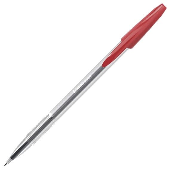 Ручка шариковая, 1,0мм, красная, прозр. корпус., R-301 CLASSIC Stick. ERICH KRAUSE