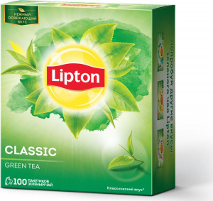 Чай Липтон пакетированный 100шт зелен.