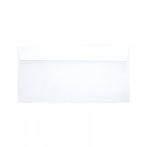 Конверт E65, 110*220, белый, без окна, с силикон. лентой, 80гр, Ряжская печатная фабрика