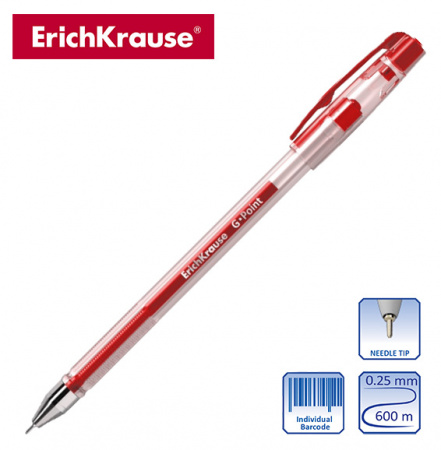 Ручка гелевая G-POINT, красный, ERICH KRAUSE