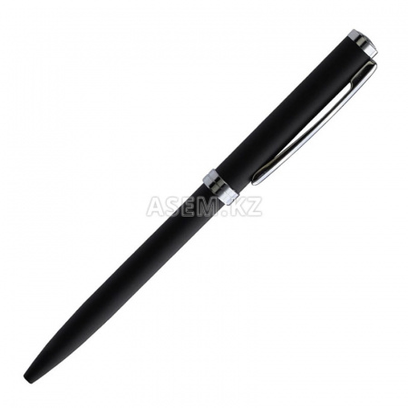 Ручка шариковая, 0,7мм, автомат, синяя, метал. корпус чёрный, масляная, ПОДАРОЧНАЯ,  INDEX