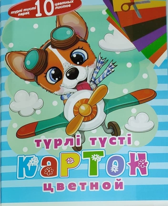 Цветной картон 10цв,10л Вектор