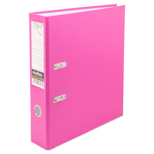 Регистратор, 5см, розовый, А4, ПВХ - одностор., 1300 гр,метал. оконт., INDEX