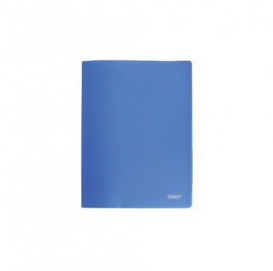 Папка с 10 файлами, синяя, А4, пластик, 0.45мм