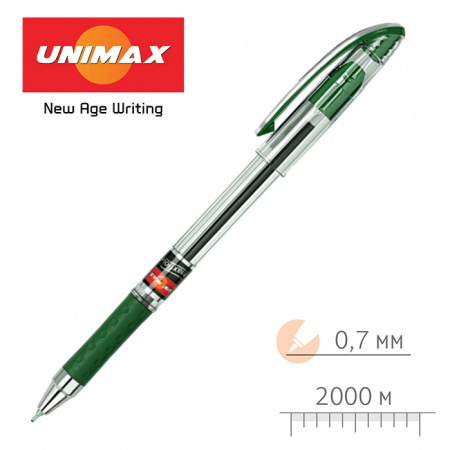 Ручка шариковая,масляная, зелёная, MAXFLOW